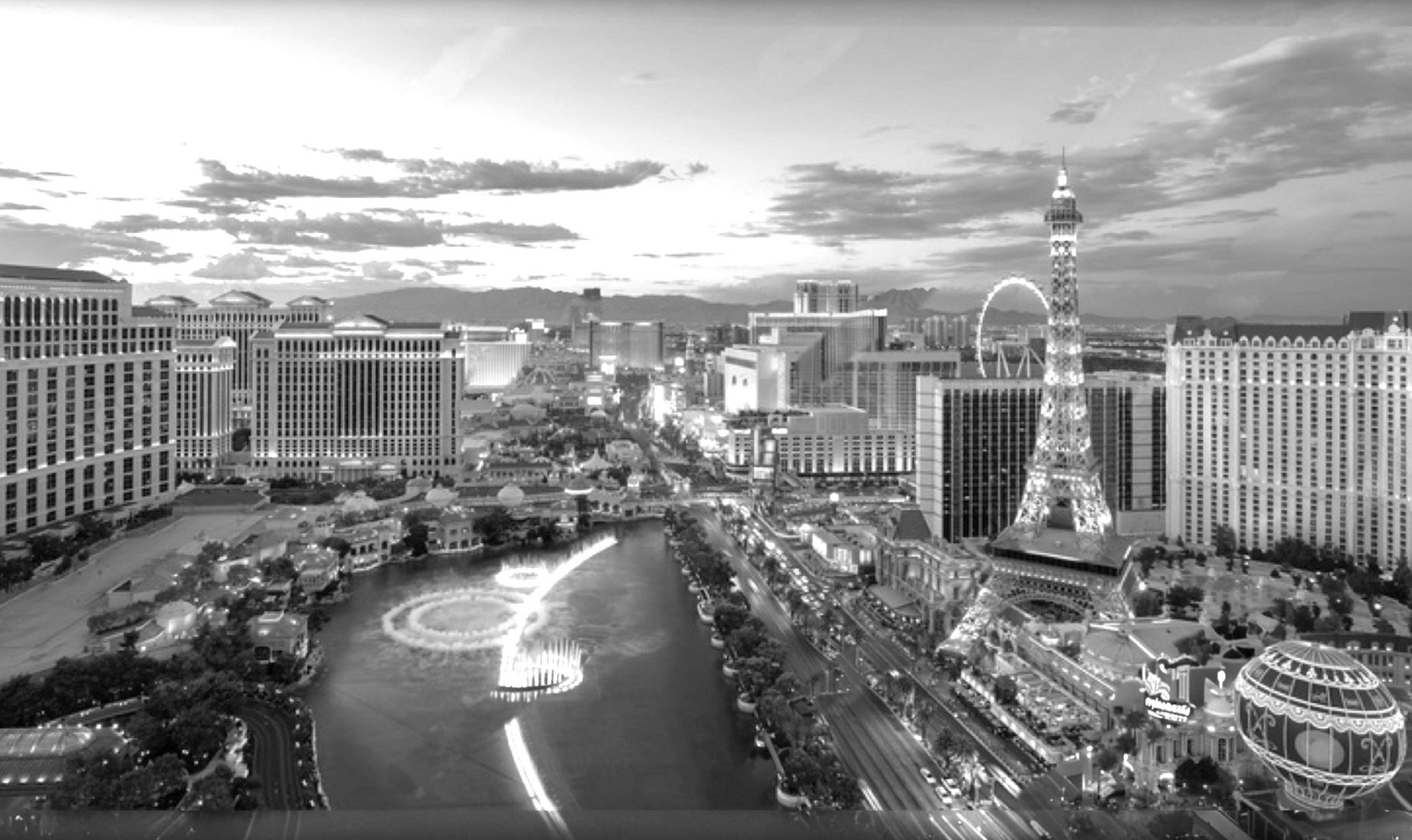 Las Vegas skyline at sunset representing strategic precision in social environments